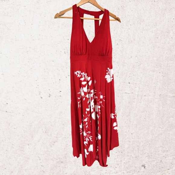 INC International Concepts Red and White Backless Dress - Picture 1 of 3